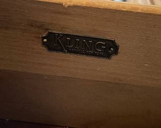 #45 Kling - Mahogany Dresser. 6 drawers and attached mirror. As is finish. 32.5h (45.5" mirror) x 62.5w x 20d $125.00