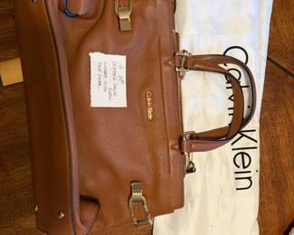 #60 Vintage Leather Calvin Klein Bag w/Dust Cover $25.00