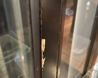 #9 Asian style, black and brass lighted display cabinet - Philip Reinisch Company, model #505. 30x 76 1/2 x 11 1/2.  $250.00