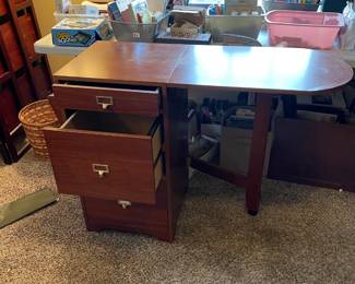 #26 Filing cabinet w magazine rack and fold down table - 30.5h x 22w x 16d $20.00