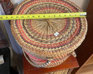 #125 Woven Seagrass Basket with Handles and Lid $45.00