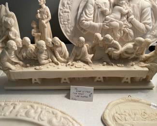#85 Vintage Italian Cast Resin "Last supper" 17x6 $55.00