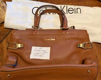 #60 Vintage Leather Calvin Klein Bag w/Dust Cover $25.00