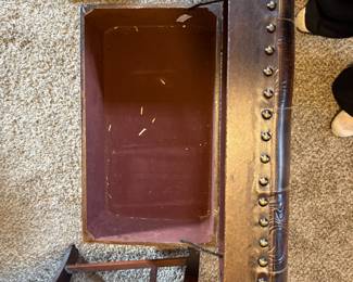 #41 "Leather" Felt Lined Storage Box (as is finish) - 17h x 23.5w x 13.5d $20.00