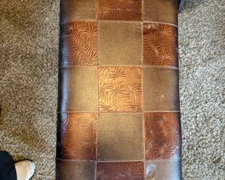 #41 "Leather" Felt Lined Storage Box (as is finish) - 17h x 23.5w x 13.5d $20.00