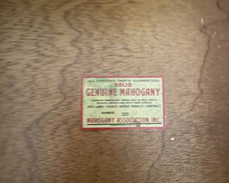 #45 Kling - Mahogany Dresser. 6 drawers and attached mirror. As is finish. 32.5h (45.5" mirror) x 62.5w x 20d $125.00