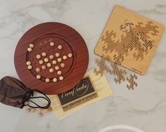 Lot 9022 Dragon Curve Wood Fractal Curve Puzzle  French Solitaire Puzzle Board