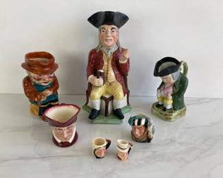 Lot 9240 Vintage Toby Jugs Large Medium Small and Mini