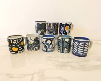 Lot 8902 Royal Copenhagen Annual Mugs  1970 1977 3 Surface wear present  see photos