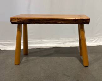 Lot 8485 Handmade Live Edge Wooden Bench w Wedged ThroughTenons