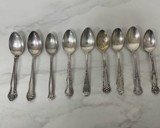 Lot 9065 Asstd Antique Sterling Silver Spoons