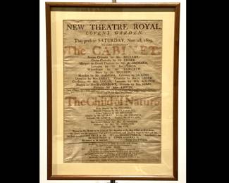 Lot 8995 Theatre Royal Playbill The Child of Nature Wall Art