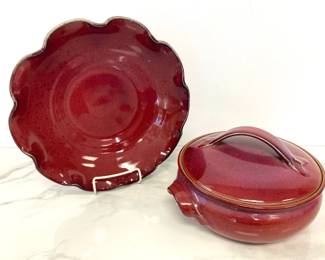 Lot 8960 Studio Pottery Casserole Dish  Bowl