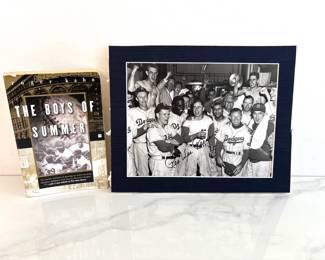 Lot 8873 Signed Pee Wee Reese Baseball Brooklyn Dodgers Photo  The Boys of Summer Book