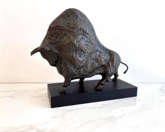 Lot 8868 Modernist Brass Bull Sculpture