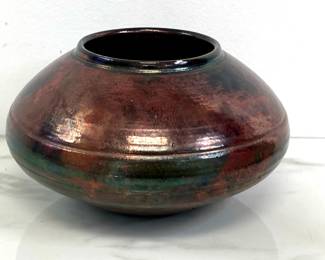 Lot 8962 Vintage Studio Pottery Raku Vase