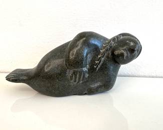 Lot 8864 Artist Signed Sedna Innuit Sea Goddess Carved Soapstone