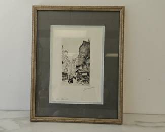 Lot 9019 Parisian Street Scene Wall Art Signed