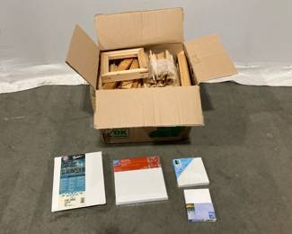Lot 9381 Art Supplies Wooden Strecher Bars  Canvases