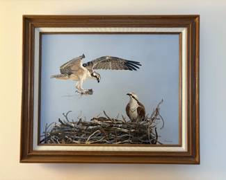 Lot 8557 Audrey Wright Osprey Bird Art Print on Canvas
