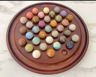 Lot 8780 Vintage Marble Solitaire Game