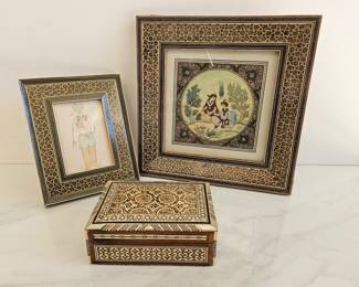 Lot 8992 Marquetry Trinket Box  Persian Art