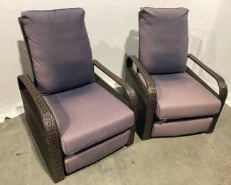 Lot 9361 Art to Real Brand Resin Wicker Patio Recliner Chairs
