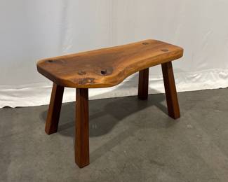 Lot 8614 Live Edge Bench w Wedged ThroughTenons