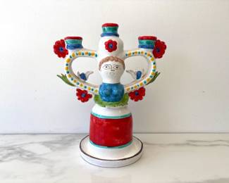 Lot 8940 Italian Desimone for Vietri Lady Candelabra