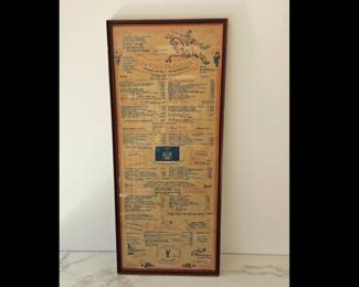 Lot 9020 1960s Italian Restaurant Menu Da Meo Patacca Wall Art