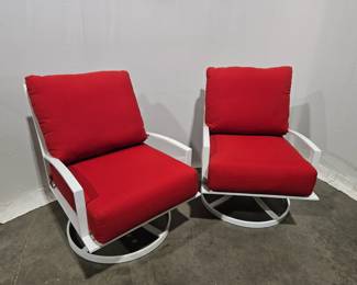 Lot 9365 2 Sunset West Patio Swivel Rocker Chairs  Sunbrella Cushions