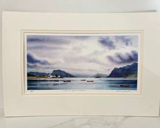 Lot 8852 Duncan Currie Signed Art Print Moored Dinghies Plockton