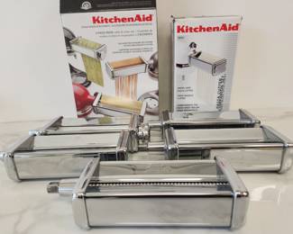 Lot 9086 KitchenAid Stand Mixer Attachments 3 Piece Pasta Roller  Cutter Set  Angela Hair  Thick Noodle Cutter