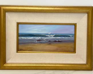 Lot 8856 Uwe Werner Signed Original Oil Seascape Painting Art  Gulls
