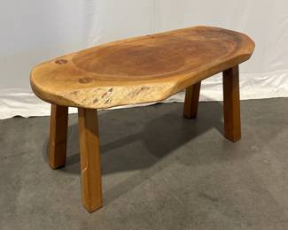 Lot 8616 Handmade Live Edge Wooden Bench w Wedged ThroughTenons