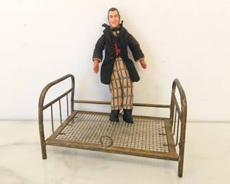 Lot 8911 Vintage Dr. Dolittle Figure  Miniature Bed Frame