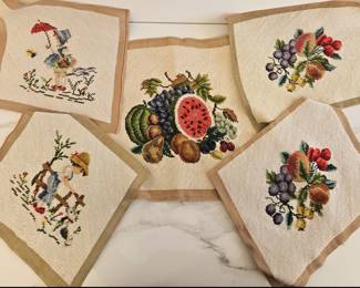 Lot 8923 Completed Vintage Needlepoint Pieces