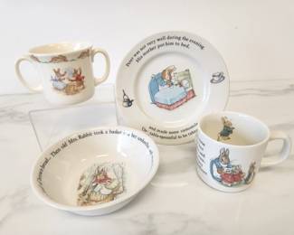 Lot 9083 Wedgwood Peter Rabbit Plate  Bowl  Mug  Royal Doulton Bunnykins Mug