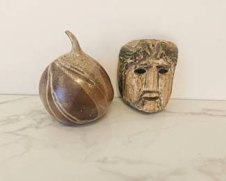 Lot 8903 Abstract Pumpkin Studio Pottery  Haitian Mask