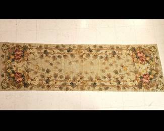 Lot 8915 Flowers and Bees Needlepoint Runner Rug
