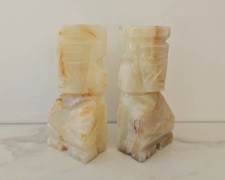 Lot 9033 Stone Mayan Bookends