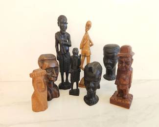Lot 9057 Handcarved Wooden Statues