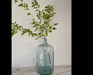 Lot 8881 Vintage Crisa Blue Glass 5 Gallon Jug Vase  Made in Mexico