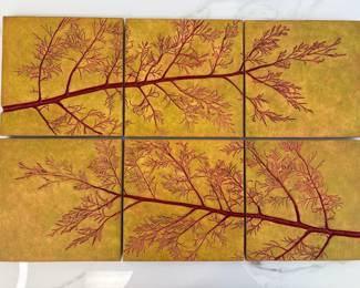 Lot 8832 Heather Delisle Hillsborough NC Ceramic Artist Six Tile Wall Art