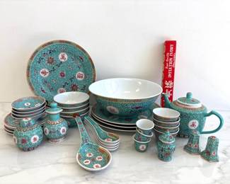 Lot 8772 Porcelain China Longevity Pattern