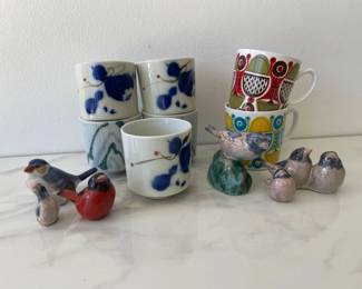 Lot 8914 Dissing Keramik Ceramic Birds  Figgjo Flint Cups