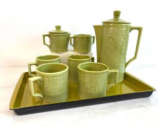 Lot 9143 Vintage Japanese Royal Sealy 9pc Hostess Coffee Set w Tray w Original Box