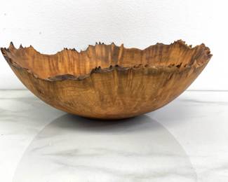 Lot 8961 Signed Handmade Wood Live Edge Bowl