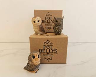 Lot 8930 Harmony Ball Pot Belly Owl Figurines