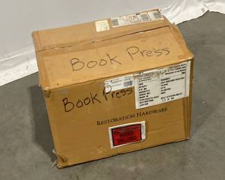 Lot 9385 Restoration Hardware Cast Iron Book Press